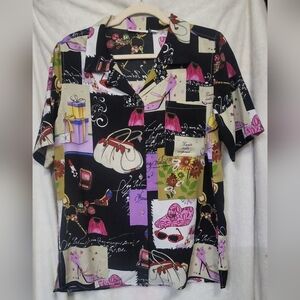 Susan Graver Art-To-Wear Fashion Shopping Designer Shirt Blouse Size Small